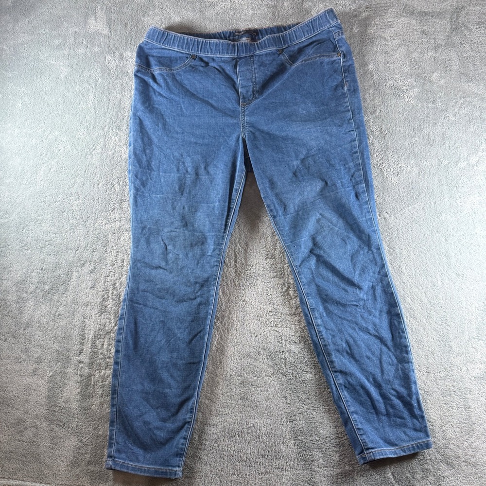 Simply Vera Vera Wang Womens Blue Denim Leggings Jeggings Plus Size 1X Stretch